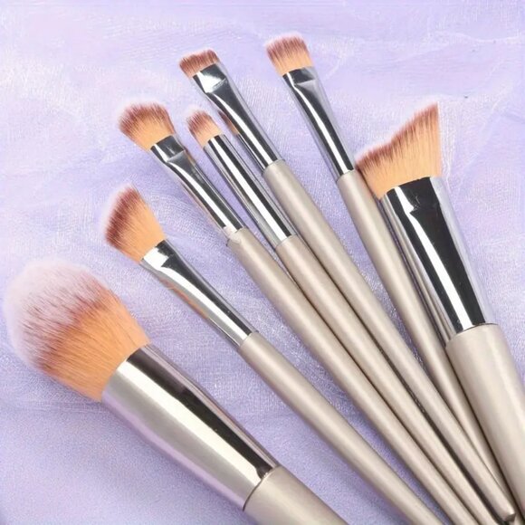 7-Piece Professional Soft Nylon Oval Makeup Brush Premium Large Set - Picture 1 of 7